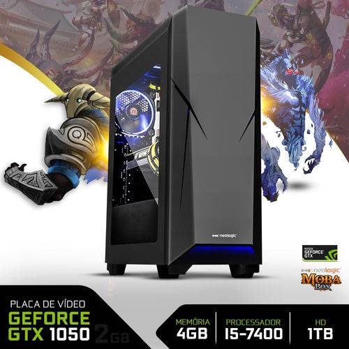 PC Gamer Neologic Moba Box NLI67178 Intel Core I5-7400 4GB (GeForce GTX 1050 2GB) 1TB Windows 7