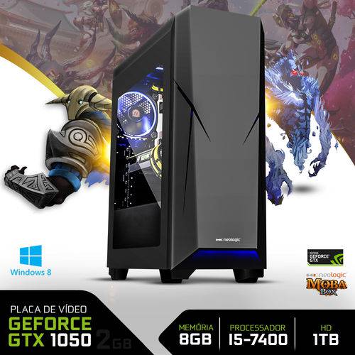 PC Gamer Neologic Moba Box NLI67183 Intel Core I5-7400 8GB (GeForce GTX 1050 2GB) 1TB Windows 8