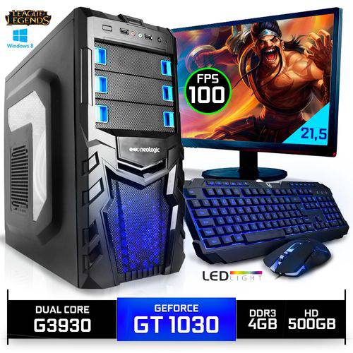 PC Gamer Neologic Nli80367 Intel G3930 4GB (GeForce GT 1030 2GB) 500GB+Monitor 21,5 - Win 8