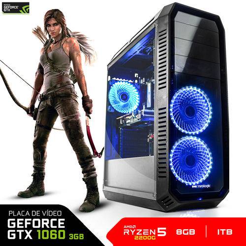 PC Gamer Neologic NLI80926 Ryzen 5 2400G 8GB (GeForce GTX 1060 3GB) 1TB