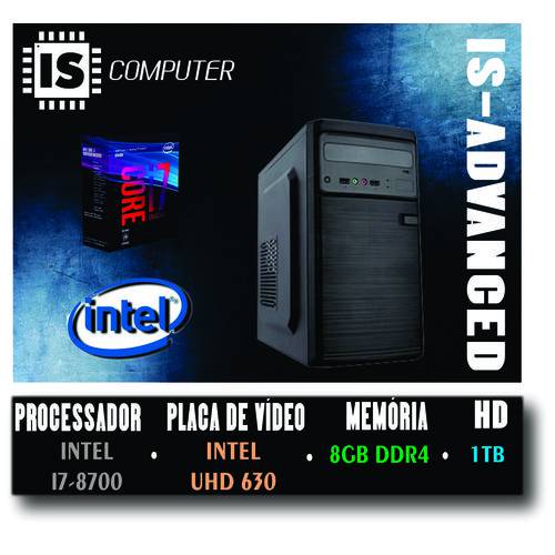 Pc Is-pro Intel I7-8700 / 8gb Ddr4 / HD 1 Tera / Gab Kmex Gm-13t9