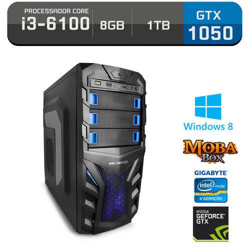 PC Neologic Gamer Moba Box NLI59914 Intel Core I3-6100 8GB (Gtx 1050 de 2GB) 1TB Windows 8