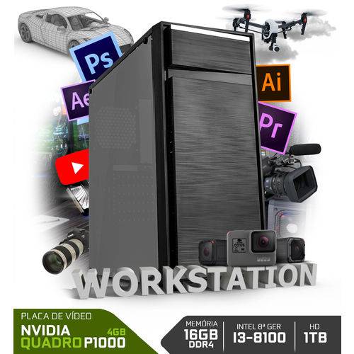 PC Neologic Workstation NLI80407 Intel I3-8100 16GB Ram (Nvidia Quadro P1000) 1TB