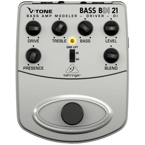 Pedal Behringer DI BDI 21 com Pré Amplificador P/ Contrabaixo V-Tone Bass Driver