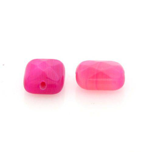 Pedra Agata Pink Quadrado 8x10mm 5 Unidades