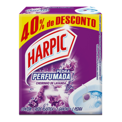 Pedra Sanitária Harpic 40% de Desconto Aroma Plus Lavanda