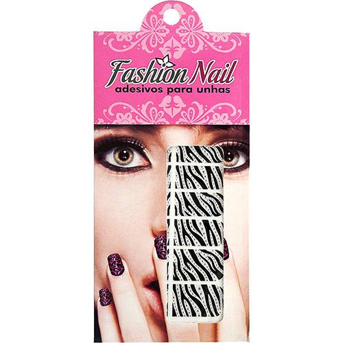 Película Adesiva Fashion Nail Zebra Strass