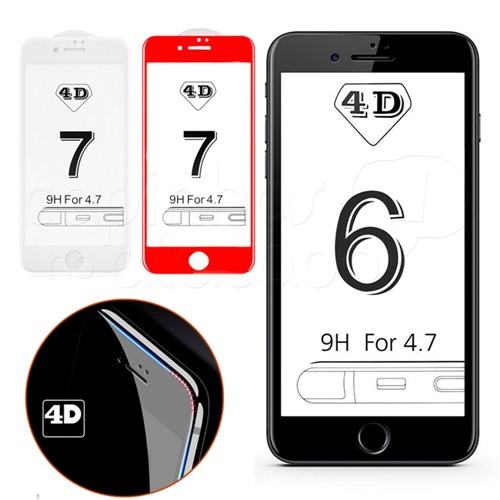Película 3D / 4D / 5D de Vidro Temperado - Apple IPhone 6 / 6s - Branco