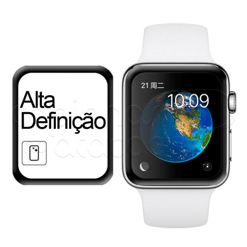 Película de Vidro Curvada para Apple Watch - Apple Apple Watch 38mm - Preto