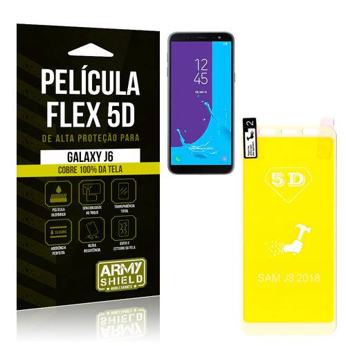 Película Flex 5D Cobre a Tela Toda Samsung Galaxy J6 Branca - Armyshield