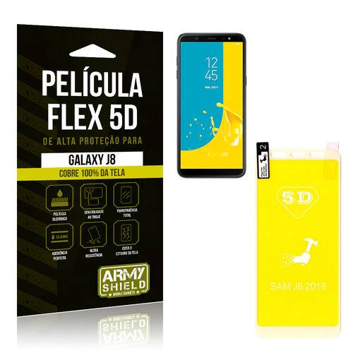 Película Flex 5D Tela Toda Samsung Galaxy J8 Branca - Armyshield