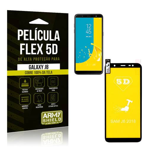 Película Flex 5D Tela Toda Samsung Galaxy J8 Preta - Armyshield