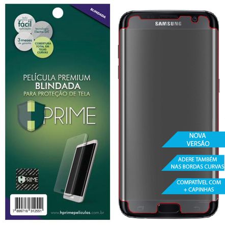 Película Hprime Curves Plus Versão 2 para Samsung Galaxy S7 Edge - Cobre Parte Curva da Tela