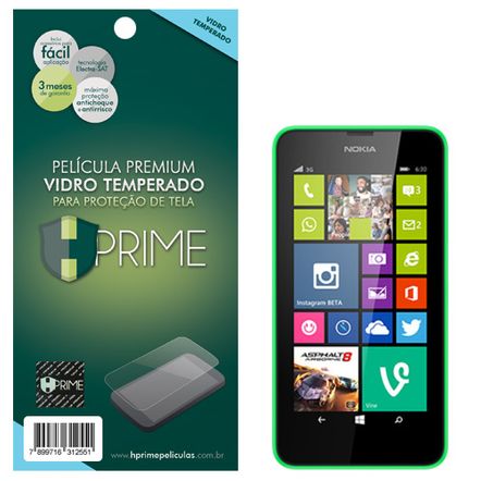 Película Hprime de Vidro Temperado para Nokia Lumia 630