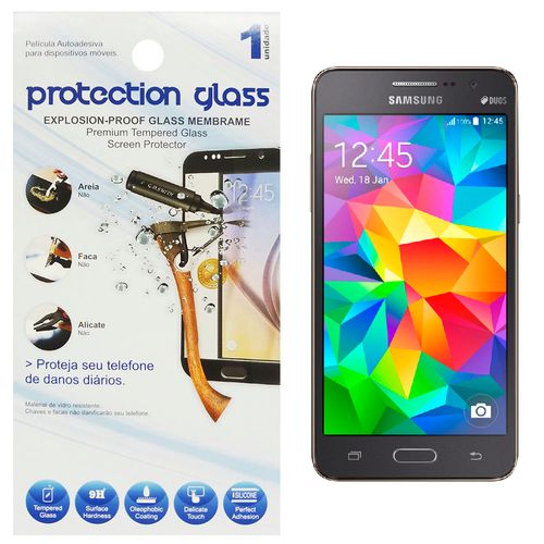 Película Protetora de Vidro Lisa para Smartphone Samsung Galaxy Gran Prime G530 Protecction Glass