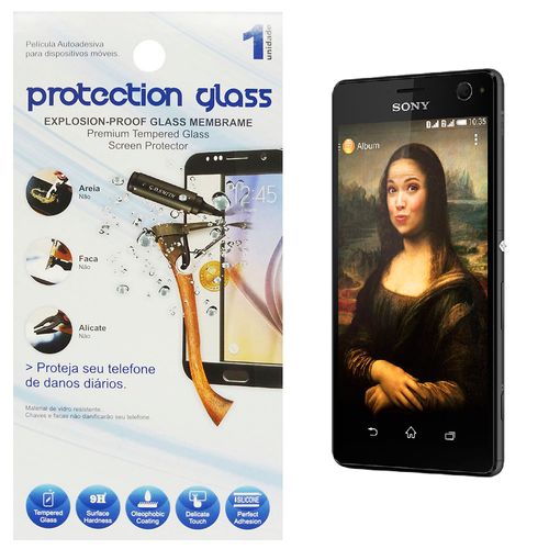 Película Protetora de Vidro Lisa para Smartphone Sony Xperia C4 Protecction Glass