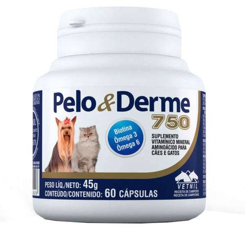 Pelo & Derme 750 Vetnil 60 Comprimidos