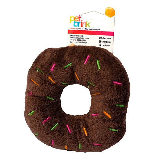 Pelúcia Biscoito Fun Donuts Marrom - Pet Brink