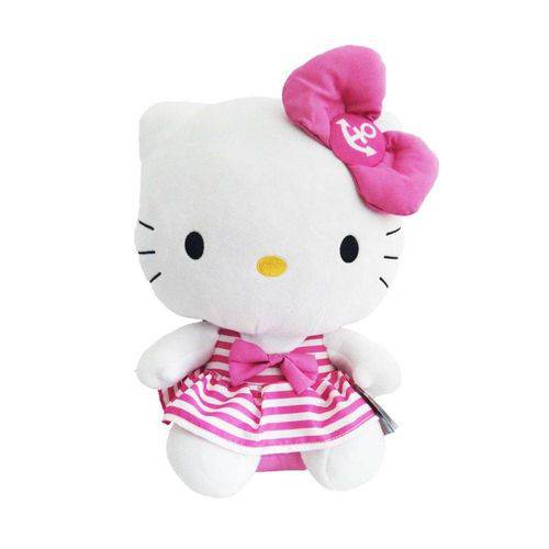 Pelúcia Hello Kitty Vestido Listrado 33cm - DTC