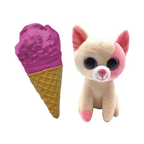 Pelúcia Sweet Pet - Gato Vira Sorvete - Pop Berry Cream - Toyng