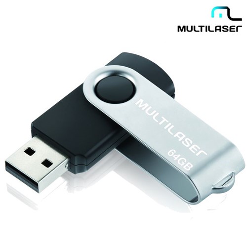Pen Drive 64GB Twist USB Preto PD590 – Multilaser