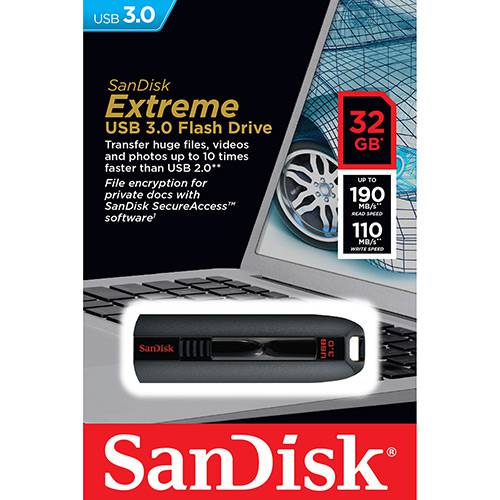 Pen Drive 32GB Sandisk Extreme USB 3.0