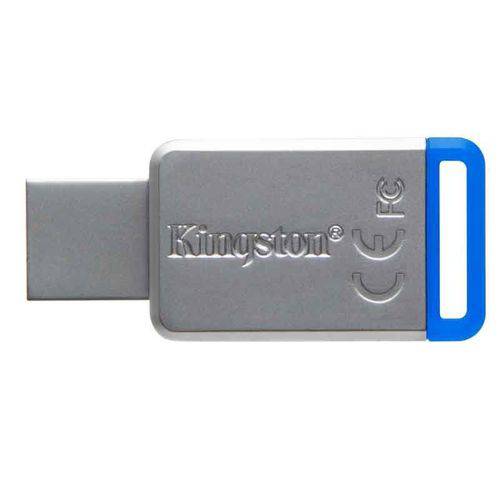Pen Drive Kingston 64gb Datatraveler 50 Metal Azul USB 3.1 Dt50