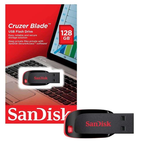 Pen Drive SanDisk Cruzer Blade 128GB USB 2.0 - SDCZ50-128G-B35 - 1900 1900