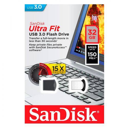 Pen Drive USB 3.0 Ultra Fit 32gb (z43) Sandisk