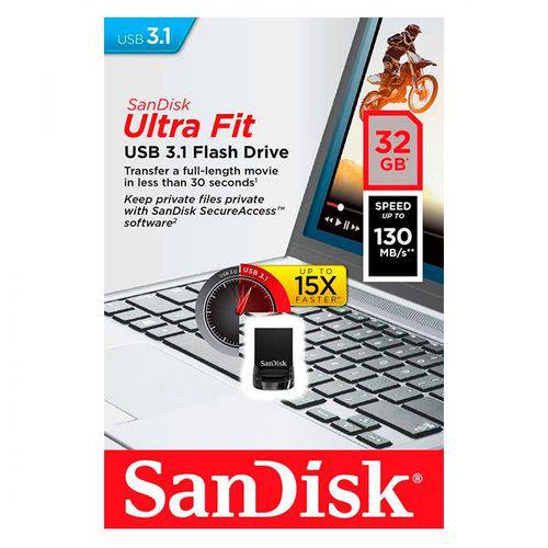 Pen Drive USB 3.1 Ultra Fit 32gb (z430) Sandisk