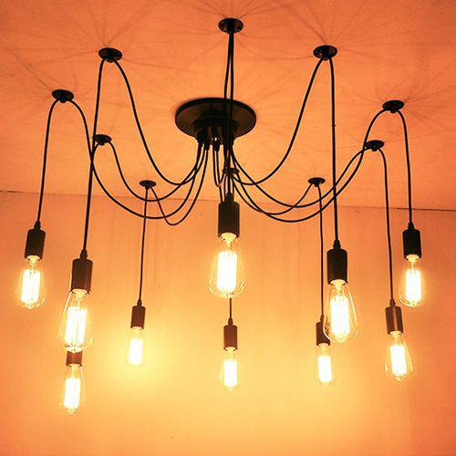 Pendente Aranha 10 Lâmpadas Retrô Industrial Luminária Vintage Lustre Edison Lm1772 - Eluminarias