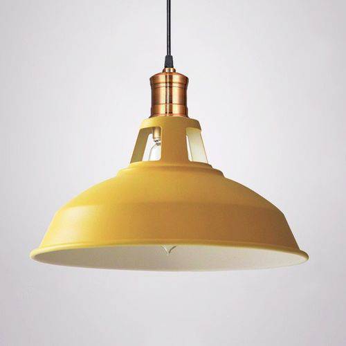 Pendente Retro Industrial Amarela Loft Luminária Vintage Lustre Design Edison LM1767