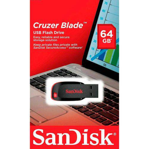 Pen Drive Cruzer Blade 64GB - Sandisk