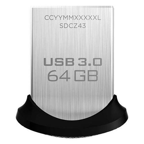 Pendrive Sandisk Ultra Fit 64gb 3.0 Sdcz43-064g-gam46 150mbps ¿ Preto