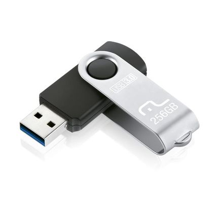 Pendrive USB 3.0 TWIST Preto 256GB Multilaser PD692 PD692