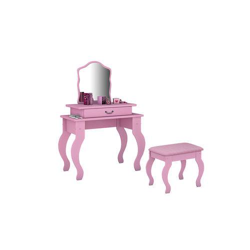 Penteadeira Espelho Dubai com Banqueta - Rosa - Moveis Luapa