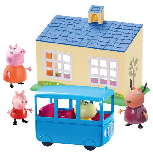 Peppa Pig - Escolinha e Ônibus Escolar - Dtc