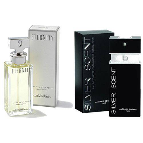 Perfume Calvin Klein Eternity Feminino 100ml + Perfume Silver Scent Jacques Bogart Masculino 100ml