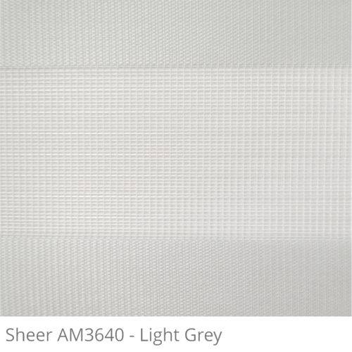 Persiana Rolo Double Vision - 1,50 Larg X 1,30m Altura - Tecido Translúcido Cinza com Bandô Branco - Persianet
