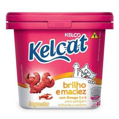 Petisco Kelco Kelcat Snack Lagosta Brilho e Maciez dos Pelos de Gatos - 40 G