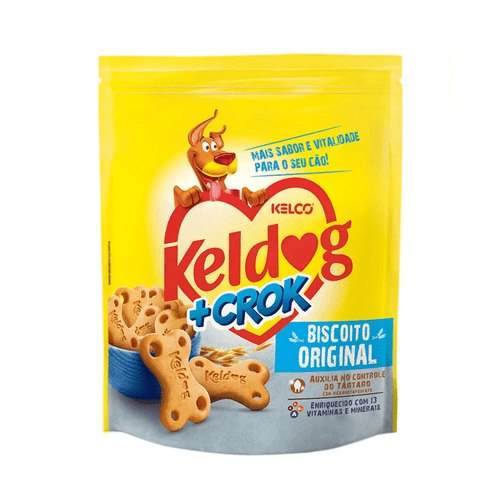 Petisco Kelco Keldog + Crok Biscoito Original para Cães Adultos 400g
