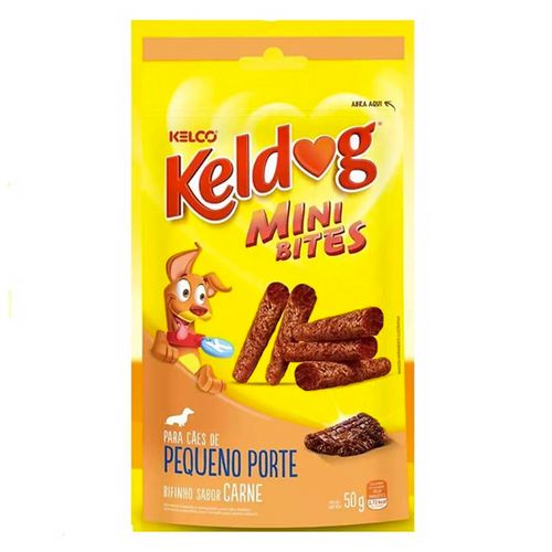 Petisco Kelco Keldog Mini Bites Sabor Carne para Cães de Raças Pequenas 50g