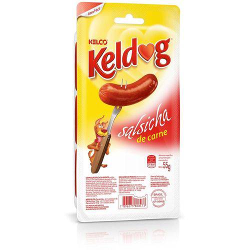 Petisco Keldog Salsicha de Carne 55 Gr - Kelco