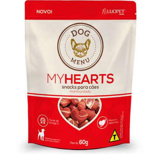 Petisco Luopet Dog Menu My Hearts Marmorizado para Cães - 60 G