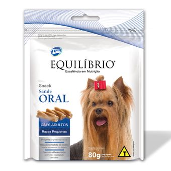 Petiscos Equilíbrio Snack Saúde Oral Cães Adultos Raças Pq.80g