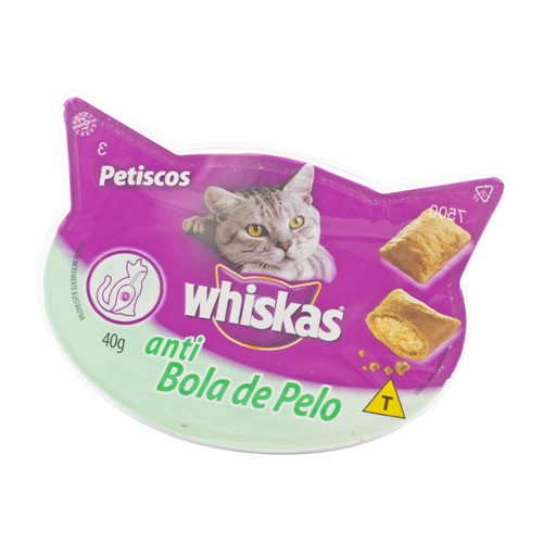 Petiscos para Gatos Whiskas Anti Bola de Pelo com 40g