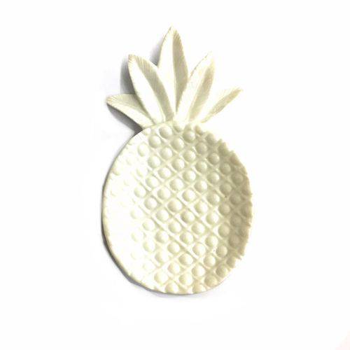 Petisqueira Abacaxi Branco de Ceramica