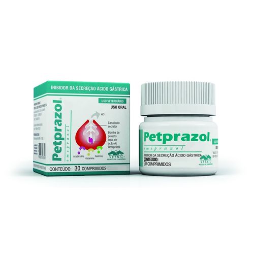 Petprazol 20 Mg C/30 Comprimidos _ Vetnil 20mg