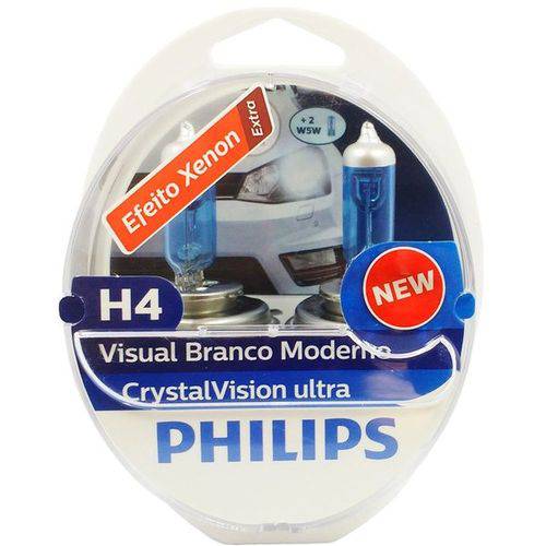 Philips H4 Cristal Vision Ultra 4300k Super Branca Crystal