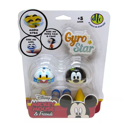 Pião de Batalha Gyro Star Disney 2 Unidades - Mickey Mouse e Pateta - DTC
